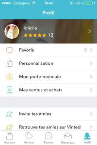 Application iPhone - Profil